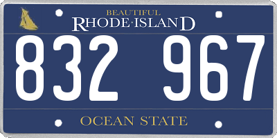 RI license plate 832967