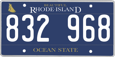 RI license plate 832968