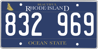 RI license plate 832969