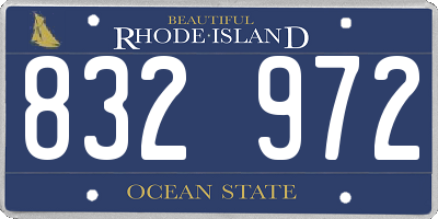 RI license plate 832972