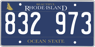 RI license plate 832973