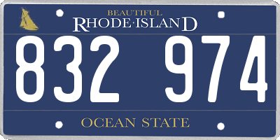 RI license plate 832974