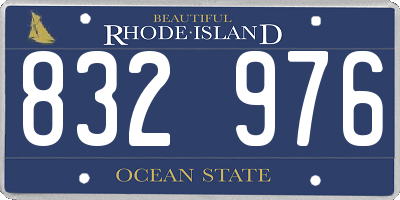 RI license plate 832976