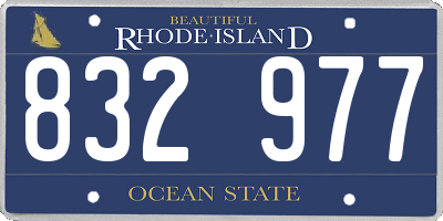 RI license plate 832977