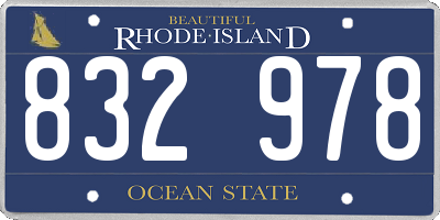 RI license plate 832978