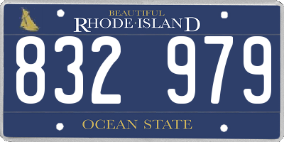 RI license plate 832979
