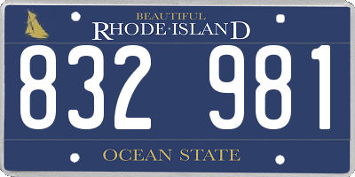 RI license plate 832981