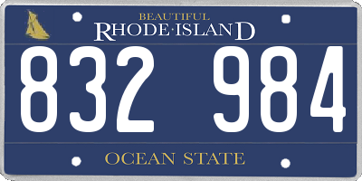 RI license plate 832984