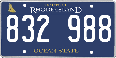 RI license plate 832988