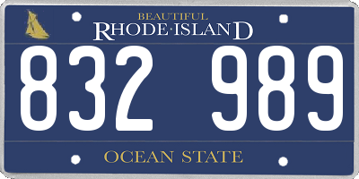 RI license plate 832989
