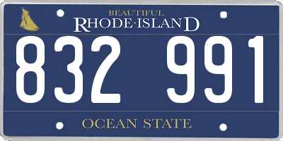RI license plate 832991