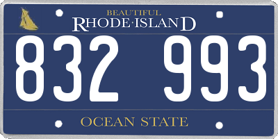 RI license plate 832993