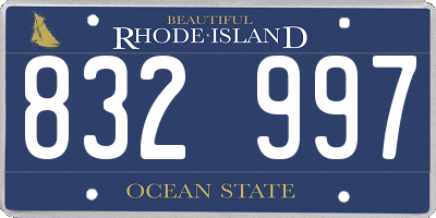 RI license plate 832997
