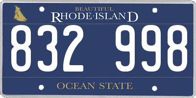 RI license plate 832998