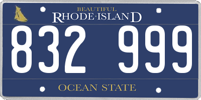 RI license plate 832999