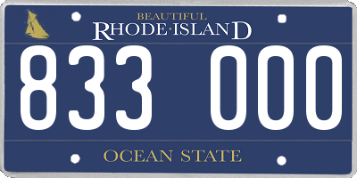 RI license plate 833000