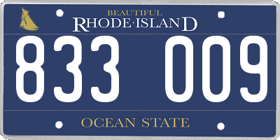 RI license plate 833009