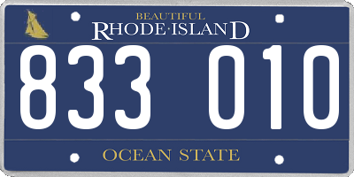 RI license plate 833010