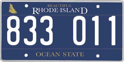 RI license plate 833011