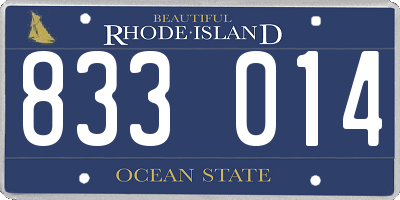 RI license plate 833014