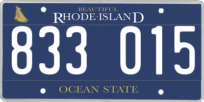 RI license plate 833015