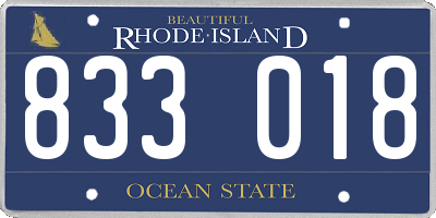 RI license plate 833018