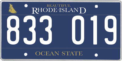 RI license plate 833019