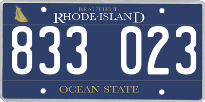 RI license plate 833023
