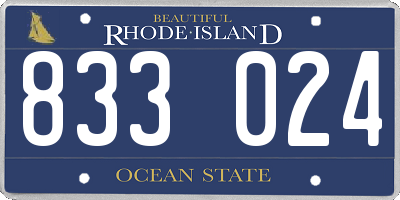 RI license plate 833024