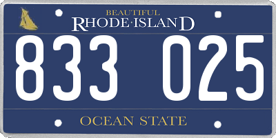 RI license plate 833025