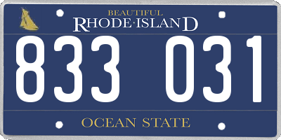 RI license plate 833031