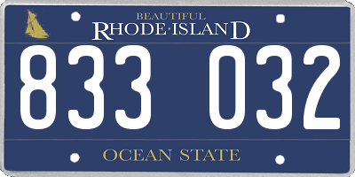 RI license plate 833032