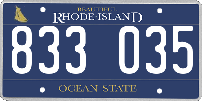 RI license plate 833035
