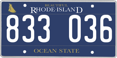 RI license plate 833036