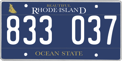 RI license plate 833037