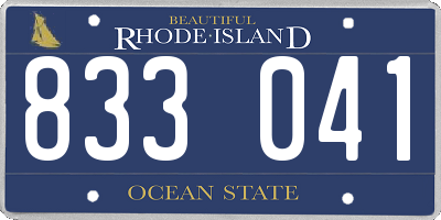 RI license plate 833041