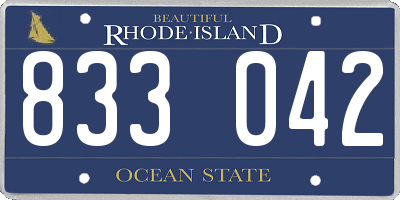 RI license plate 833042