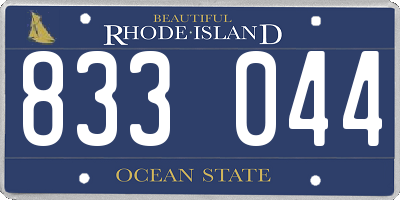 RI license plate 833044