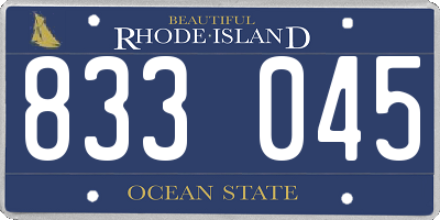 RI license plate 833045