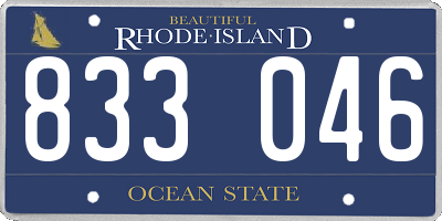RI license plate 833046