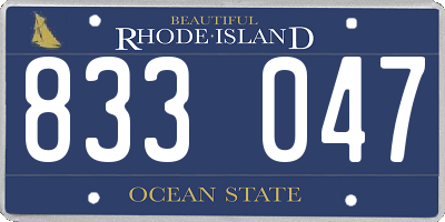 RI license plate 833047