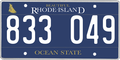 RI license plate 833049