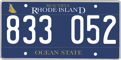 RI license plate 833052