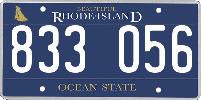 RI license plate 833056