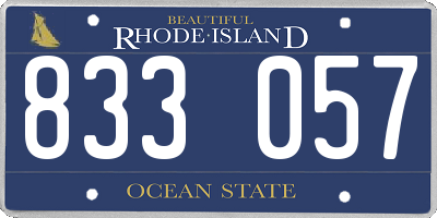 RI license plate 833057