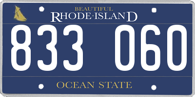 RI license plate 833060