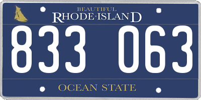 RI license plate 833063
