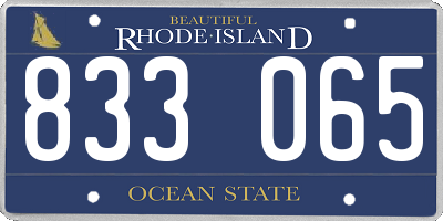 RI license plate 833065