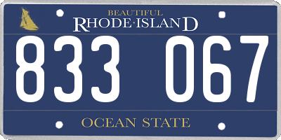 RI license plate 833067
