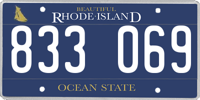 RI license plate 833069